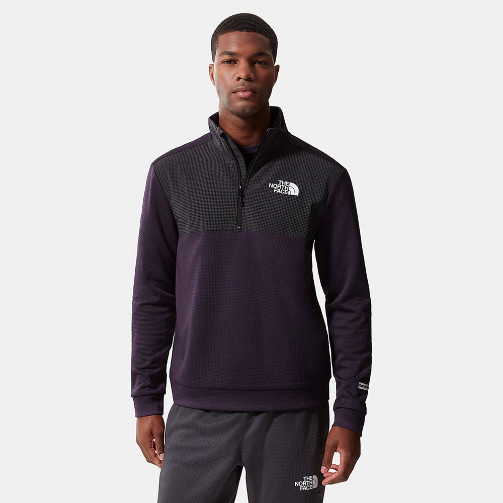 The North Face Fleece Jacket Mens Australia - The North Face Mountain Athletics Quarter-Zip Dark Pur